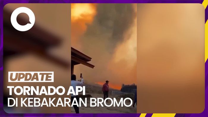 Penampakan Tornado Api di Kebakaran Bromo