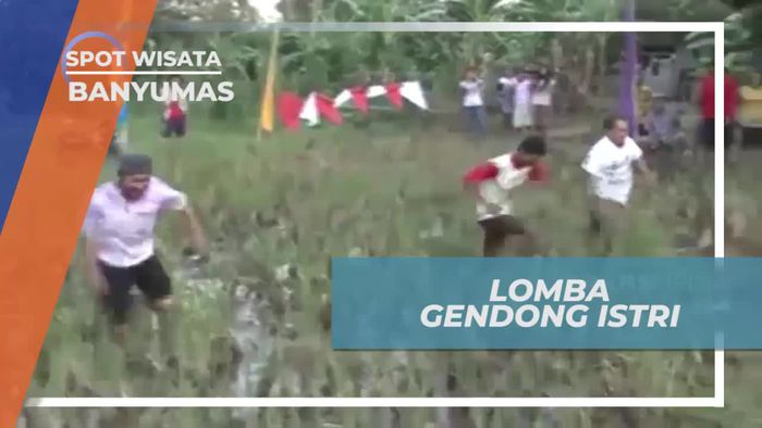Perlombaan Unik Gendong Istri di Sawah Banyumas