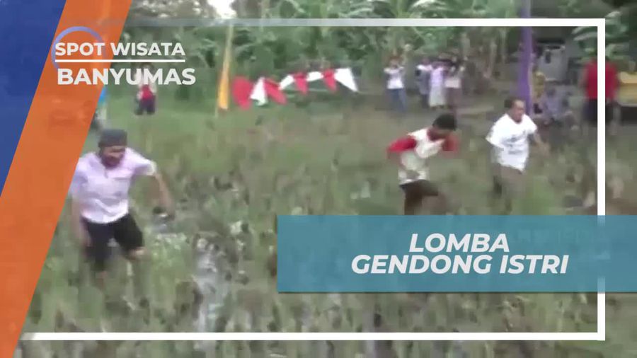 Perlombaan Unik Gendong Istri di Sawah Banyumas