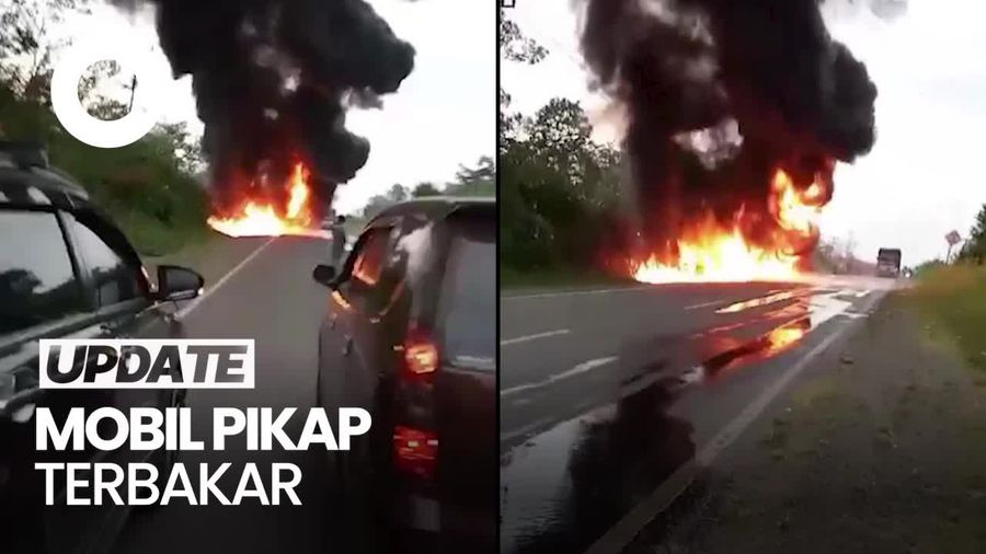 Mobil Pikap Bawa BBM Terbakar di Jambi, Sopir Tewas Terjebak