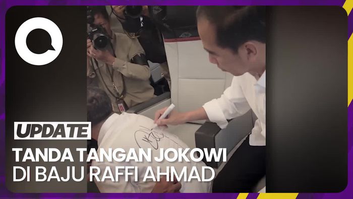 Momen Raffi Ahmad Minta Tanda Tangan Jokowi di Baju Putih