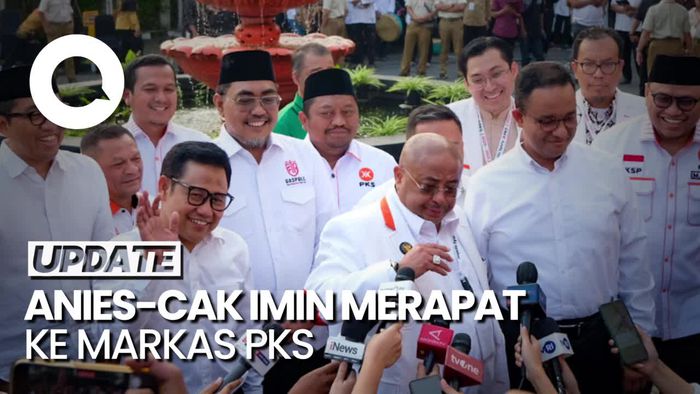  Anies-Cak Imin Tiba di Markas PKS Jelang Keputusan Rapat Majelis Syuro