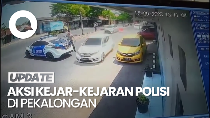 Tegang! Aksi Mobil Polisi Kejar Pelaku Tabrak Lari di Pekalongan