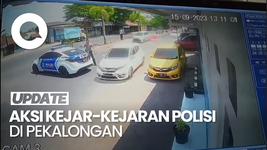 Tegang! Aksi Mobil Polisi Kejar Pelaku Tabrak Lari di Pekalongan