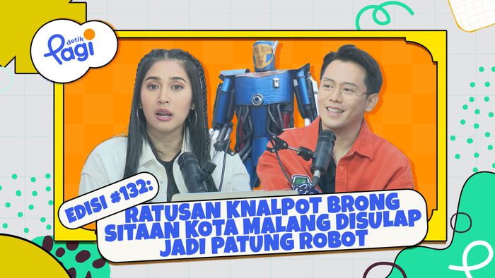 Ratusan Knalpot Brong Sitaan Kota Malang Disulap Jadi Patung Robot