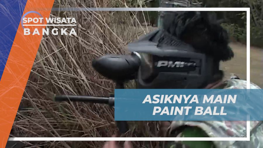 Serunya Adu Serang Taklukkan Lawan Bermain Paint Ball, Bangka