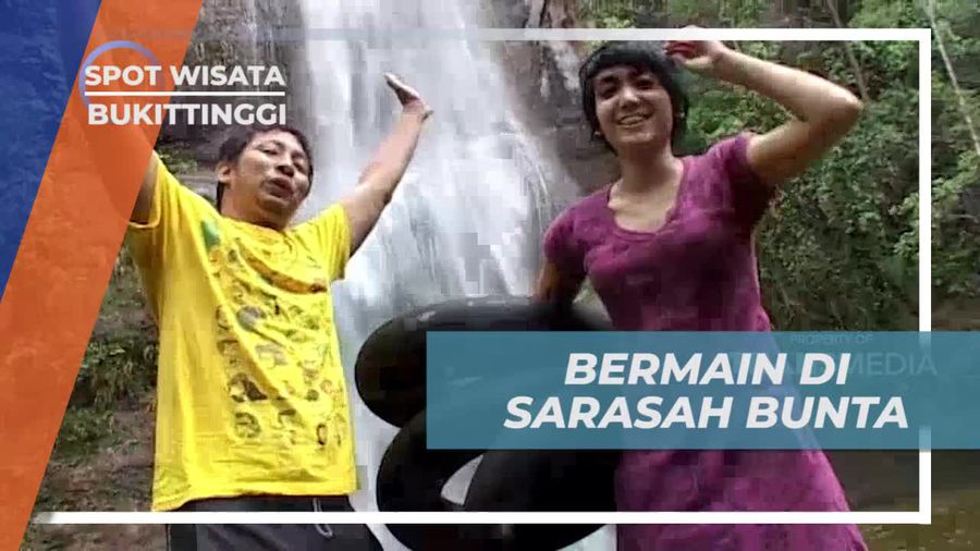 Bermodalkan Ban Karet, Seru-seruan Main di Air Terjun Sarasah Bunta Bukittinggi