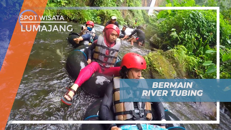 River Tubing Menyusuri Sungai Berbatu di Lumajang
