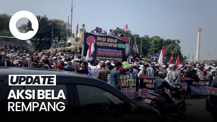 Massa FPI-PA 212 Gelar Aksi 209 Bela Rempang di Patung Kuda Jakpus