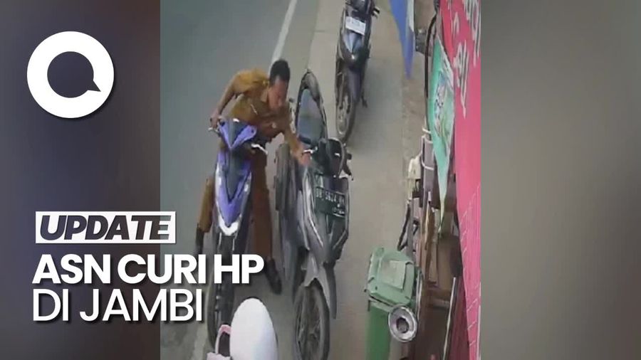 Rekaman CCTV Aksi ASN di Jambi Curi HP demi Beli Rokok