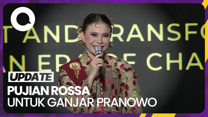 Momen Rossa Puji Ganjar Capres Ganteng di detikcom Awards 2023