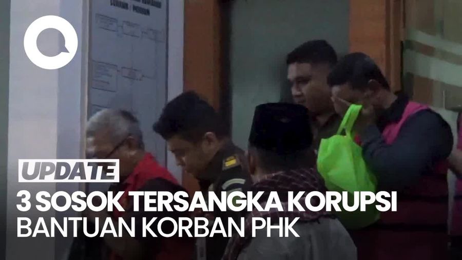 Penampakan 3 Tersangka Korupsi Bansos Covid-19 Ditahan Kejari Purwakarta