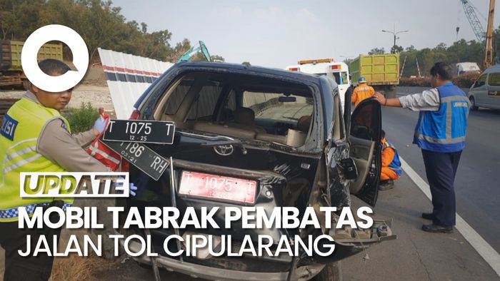 Mobil Pelat Merah Tabrak Pembatas Jalan Tol Cipularang, 2 Orang Terlempar