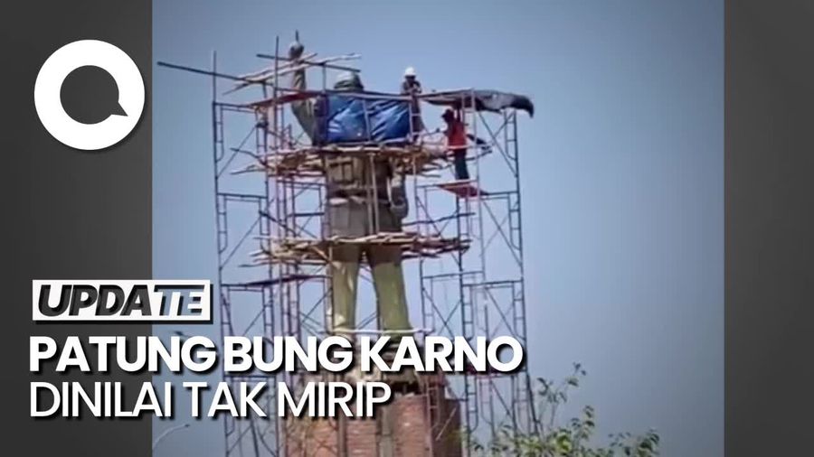 Heboh Patung Bung Karno di Banyuasin Dinilai Tak Mirip, Kini Diterpal