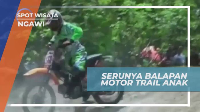 Adu Kecepatan Balap Motor Trail Anak, Ngawi