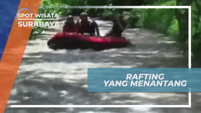 Rafting Ekstim Menyusuri Sungai Bercampur Material Vulkanik Gunung Kelud, Blitar