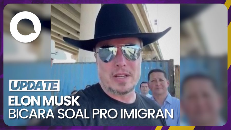 Gaya Elon Musk Bertopi Koboi Saat Tinjau Kondisi Imigran di Eagle Pass