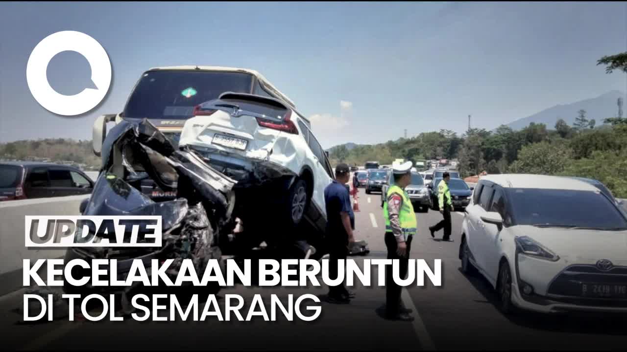 Penampakan Kecelakaan Beruntun Di Tol Semarang, Kendaraan Tumpang Tindih