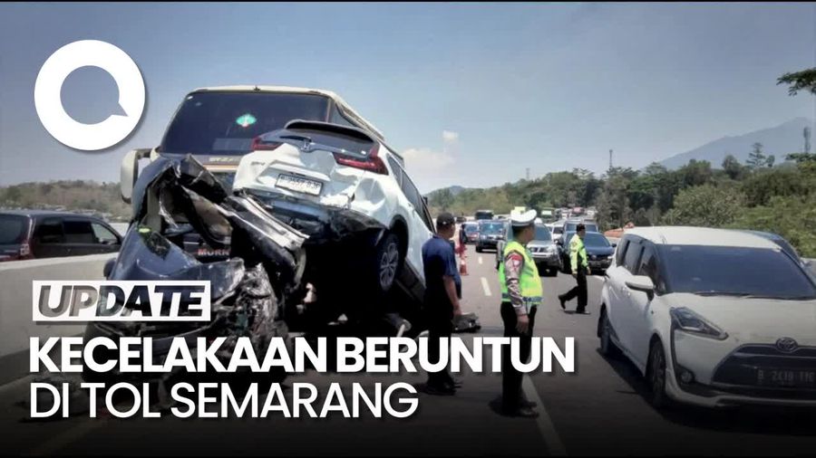 Penampakan Kecelakaan Beruntun di Tol Semarang, Kendaraan Tumpang Tindih