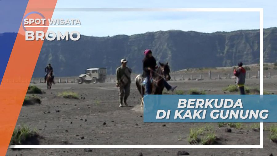 Seru-seruan Berkeliling Gurun Pasir Naik Kuda di Kaki Gunung Bromo