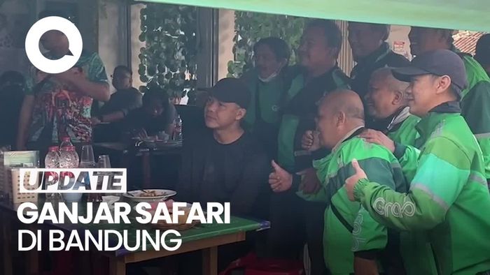 Ganjar Lari Pagi hingga Ngobrol Bareng Ojol di Bandung