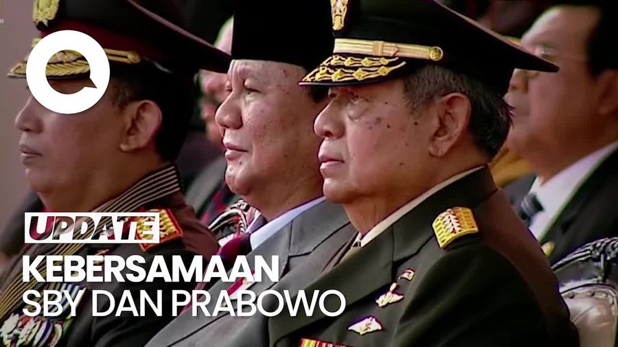Hadiri Perayaan HUT ke-78 TNI, SBY dan Prabowo Duduk Bersebelahan