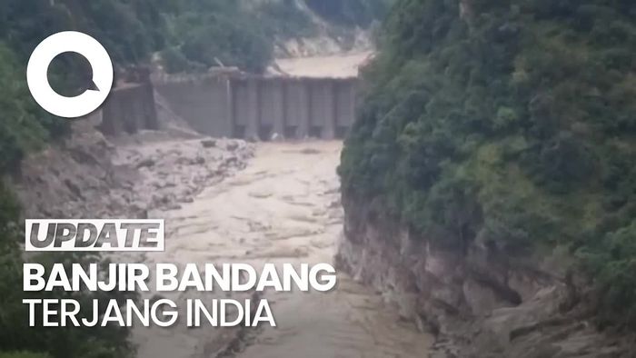 Penampakan Banjir Bandang di Himalaya India, 14 Orang Tewas