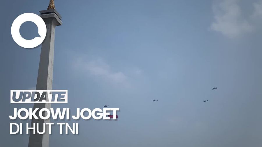 Manuver Heli Diiringi Dangdut di HUT ke-78 TNI Bikin Jokowi Joget