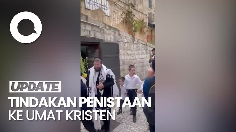 Heboh Umat Kristen Diludahi Sekumpulan Warga Yahudi saat di Yerusalem