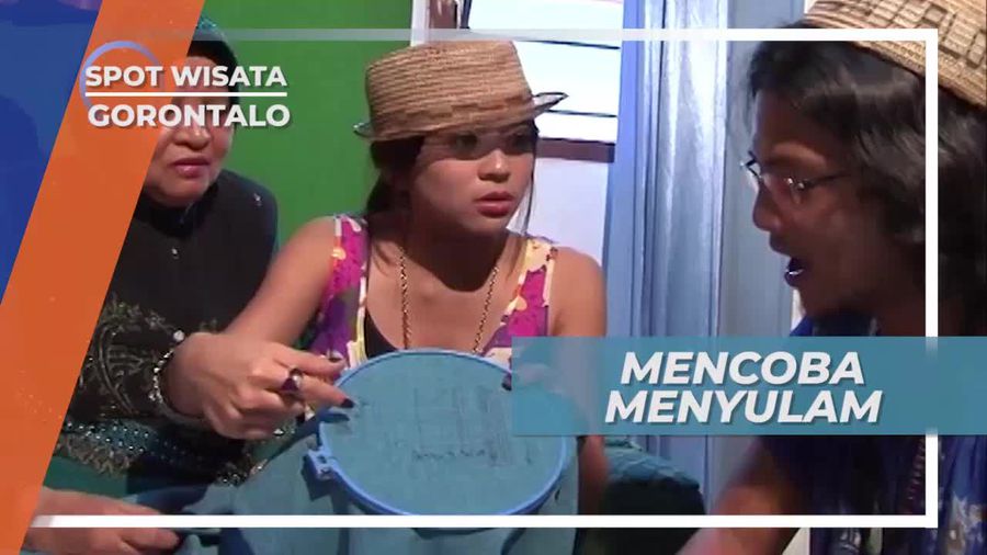 Mencoba Menyulam Kain Khas Gorontalo
