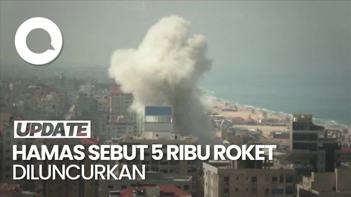 Penampakan Roket-roket Hamas Hunjam Israel