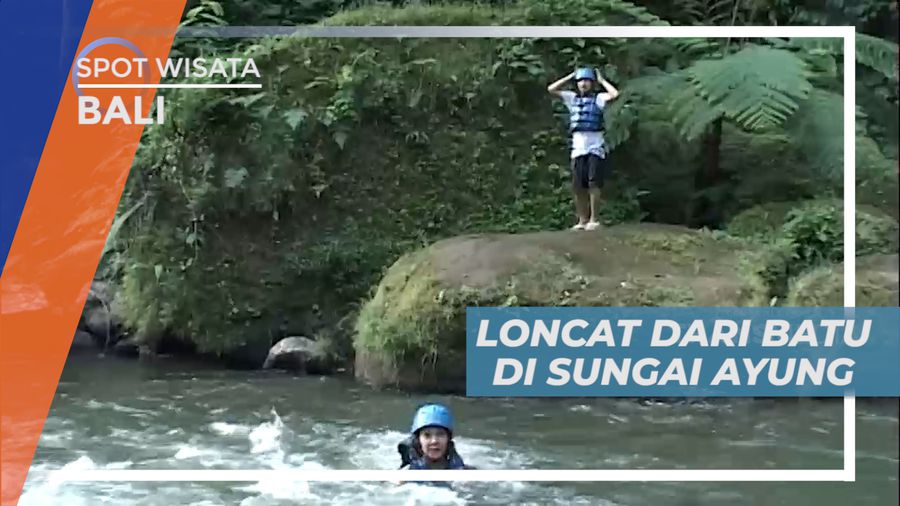Uji Nyali, Melompat dari Batu Besar di Sungai Ayung, Bali