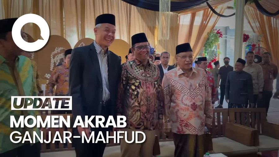 Momen Akrab Ganjar-Mahfud di Acara Ngunduh Mantu Putra Mustofa Aqil