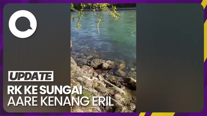 Momen Haru Ridwan Kamil ke Sungai Aare Kenang Eril