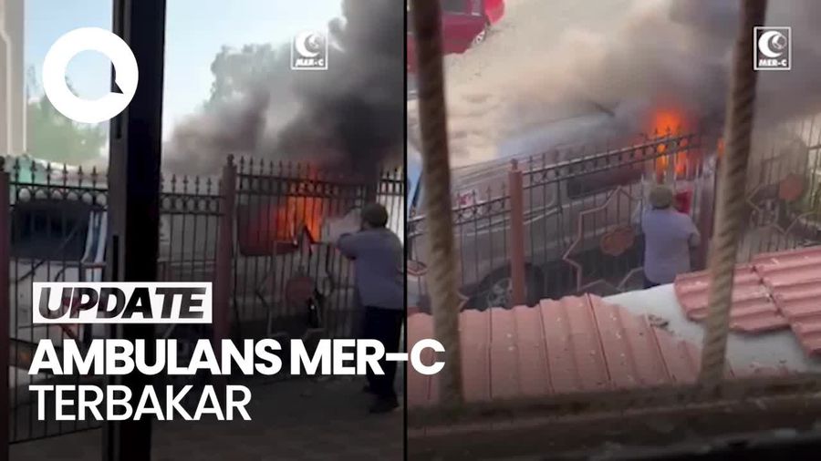 Detik-detik Mobil Ambulans MER-C di Gaza Terkena Rudal Israel
