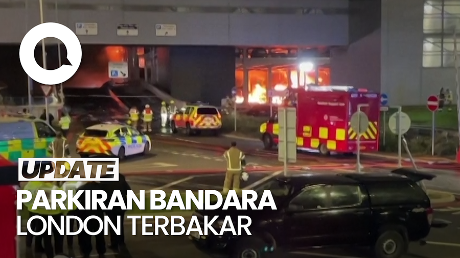 Penampakan Bandara Luton London Terbakar, Penerbangan Dihentikan