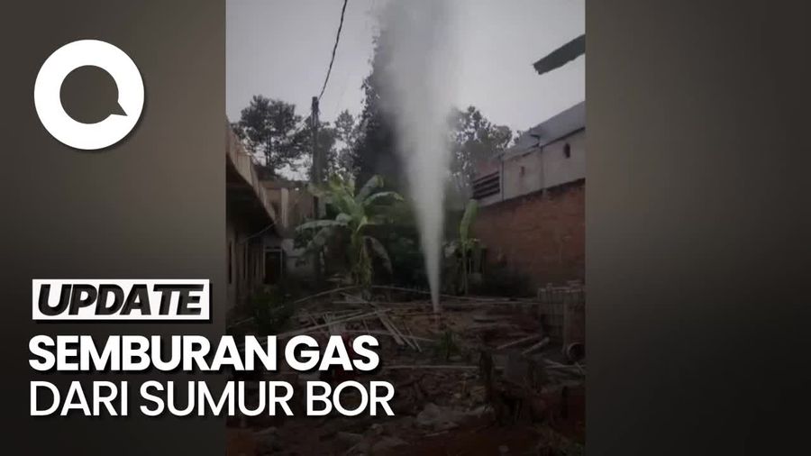 Penampakan Semburan Gas dari Sumur Bor di Bogor