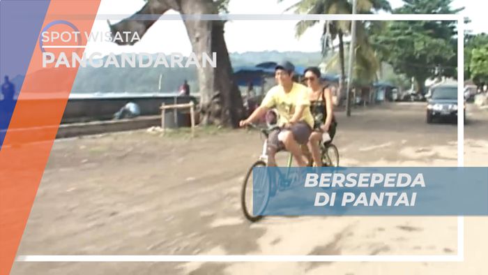 Menikmati Suasana Pantai Pangandaran Dengan Berkeliling Naik Sepeda, Pangandaran
