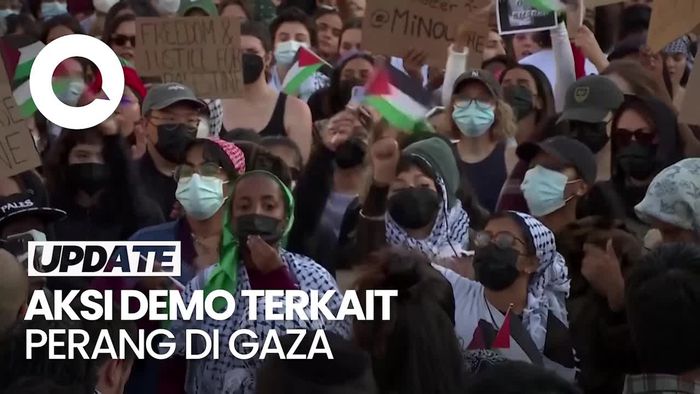 Adu Unjuk Rasa Siswa Pro-Palestina dan Pro-Israel di Columbia University