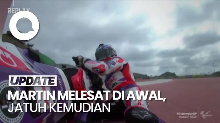 Plot Twist Martin di Mandalika: Start Bak Roket, Crash Saat Pimpin Balapan