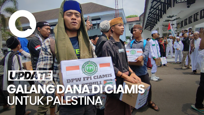 Aksi Bela Palestina di Ciamis, Massa Keliling Kantor Dinas Galang Dana