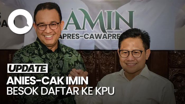 Anies-Cak Imin Daftar ke KPU Besok Pukul 08.00 WIB