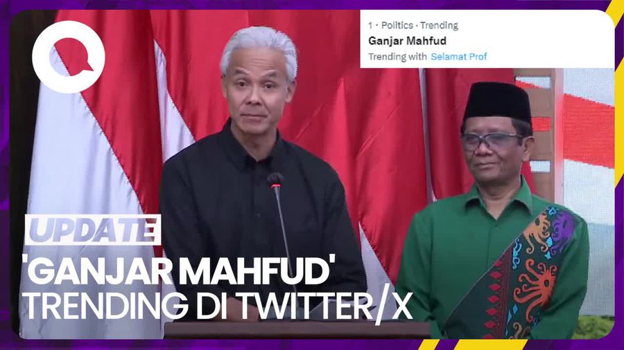 Ganjar Mahfud Trending Seusai PDIP Deklarasi Cawapres
