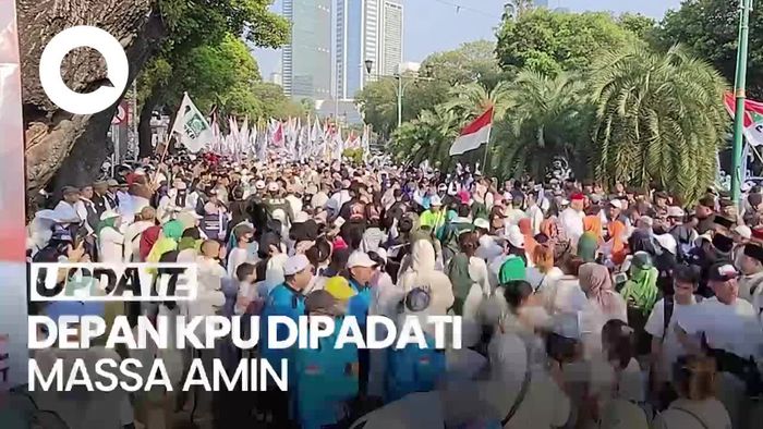 Lautan Relawan Anies-Cak Imin Padati Jalanan KPU