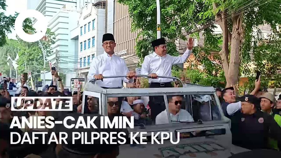 Tiba di KPU, Anies-Cak Imin Disambut Iring-iringan Adat Betawi-Sholawat