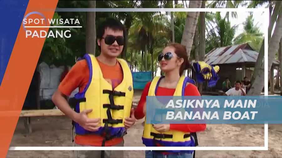 Seru-seruan Main Banana Boat di Pulau Cingkuak Padang