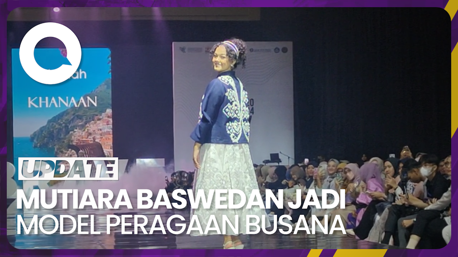 Gaya Anak Anies Baswedan di Catwalk Jakarta Muslim Fashion Week