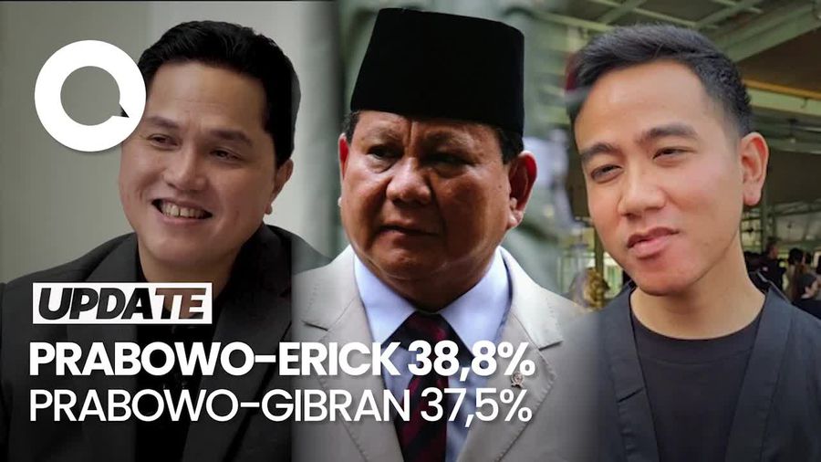 Perbandingan Suara Prabowo-Erick Vs Prabowo-Gibran di Survei Indikator
