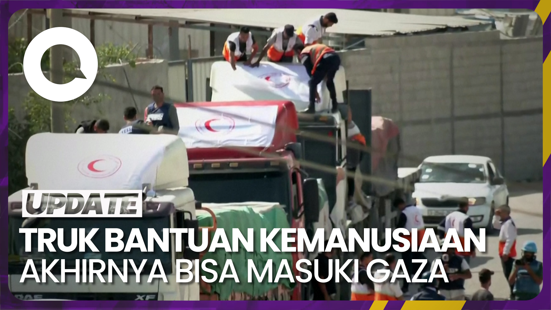 Truk Bantuan Kemanusiaan Akhirnya Bergerak Masuki Jalur Gaza