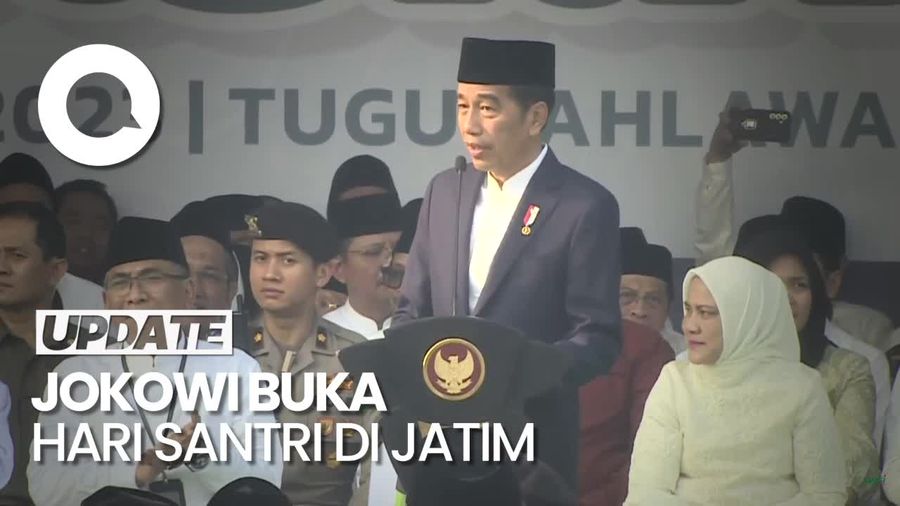 Momen Jokowi Buka Hari Santri, Turut Dihadiri Prabowo hingga Puan